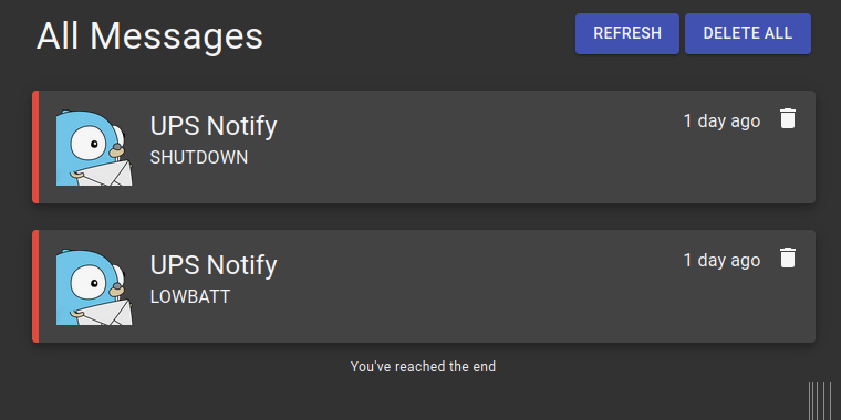 NUT & notification Gotify